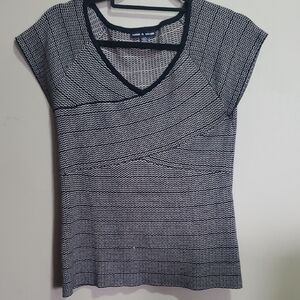 Cable & Gauge Chic Black and White Women’s Top Size Large